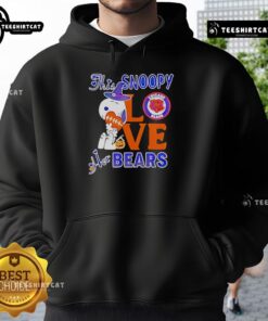 Alt Text: Premium Snoopy Love Her Chicago Bears Hoodie featuring a stylish design for fans of the team and classic cartoons.
