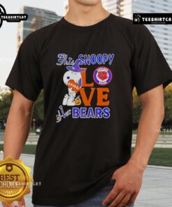 Premium Snoopy Love Her Chicago Bears T-Shirt featuring a playful design for fans of the beloved cartoon and NFL team.