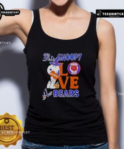 Premium Snoopy Love Her Chicago Bears Tank Top featuring a playful Snoopy design in team colors, perfect for fans.