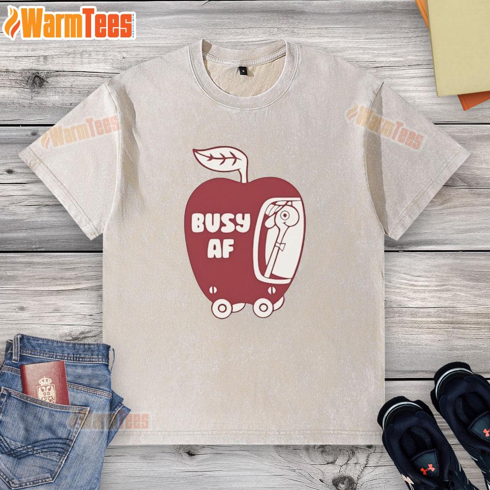 premium-top-busy-af-apple-washed-t-shirt Premium top featuring a busy AF graphic on a washed apple T-shirt, perfect for casual and trendy outfits.