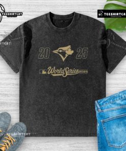 Premium Toronto Blue Jays 2025 World Series washed t-shirt featuring team logo and vibrant colors for passionate fans.