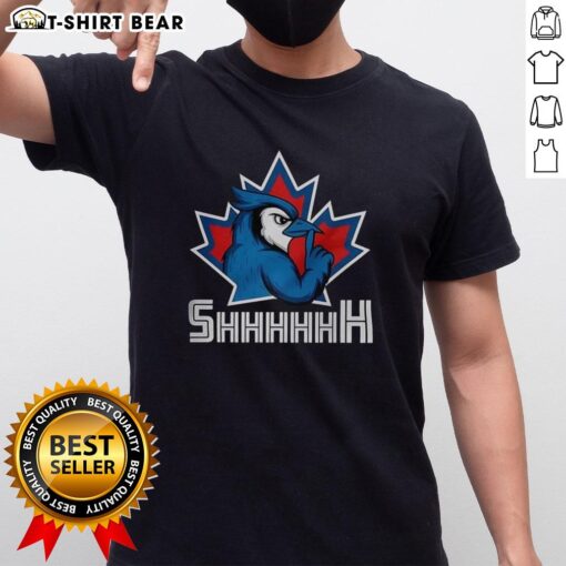 Premium Toronto Blue Jays MLB Ace Shhhhhh mascot T-shirt in blue, perfect for baseball fans and game day attire.