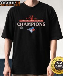 Alt Text: Premium Toronto Blue Jays MLB American League Champions 2025 T-Shirt featuring team logo and championship graphics.
