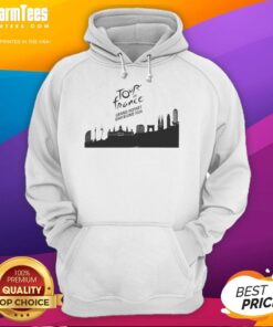 Premium Tour de France Grand Depart Barcelona 2026 Skyline Hoodie featuring iconic cityscape design and vibrant colors.