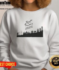 Premium Tour de France Grand Depart Barcelona 2026 skyline sweatshirt featuring iconic cityscape design.