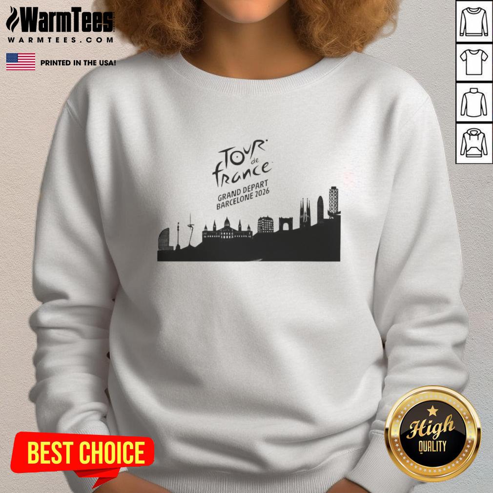premium-tour-de-france-grand-depart-barcelone-2026-skyline-sweatshirt Premium Tour de France Grand Depart Barcelona 2026 skyline sweatshirt featuring iconic cityscape design.