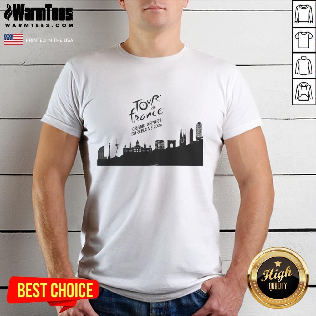 premium-tour-de-france-grand-depart-barcelone-2026-skyline-t-shirt Premium Tour De France Grand Depart Barcelone 2026 Skyline T-Shirt featuring iconic Barcelona skyline design.