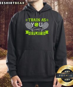 Premium Train As You Play Tennis Hoodie in black, designed for comfort and style during tennis practice and matches.