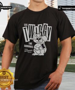 Alt Text: Premium Twiggy The Campus Squirrel T-Shirt featuring a playful squirrel graphic on a soft fabric, perfect for casual wear.