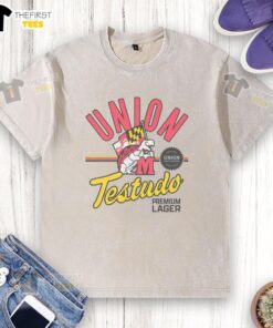 Premium Union Craft Brewing Maryland Terrapins Testudo lager washed t-shirt featuring vibrant team logo and colors.