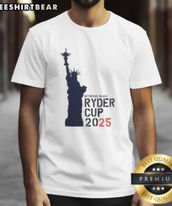 Premium USA Ryder Cup 2025 Liberty Bethpage Black T-Shirt featuring a stylish design for golf fans.