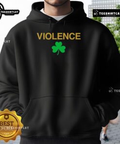 Premium Violence Shamrock Notre Dame Fighting Irish Hoodie in green, featuring iconic logo and stylish design for fans.