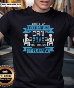 Premium Weeks Of Programming T-Shirt design featuring a creative graphic, perfect for tech enthusiasts and planners.