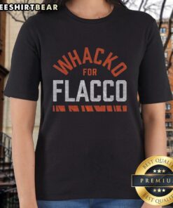 Stylish Premium Whacko for Flacco ladies tee featuring a trendy design, perfect for fans and casual wear.