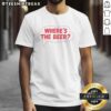 Alt Text: Premium Where's The Beer Word Bubble T-Shirt featuring a fun beer-themed graphic for casual wear.