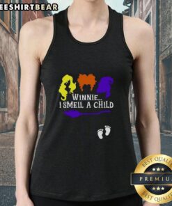 Premium Winnie I Smell A Child Halloween Tank Top featuring a fun graphic perfect for spooky season celebrations.
