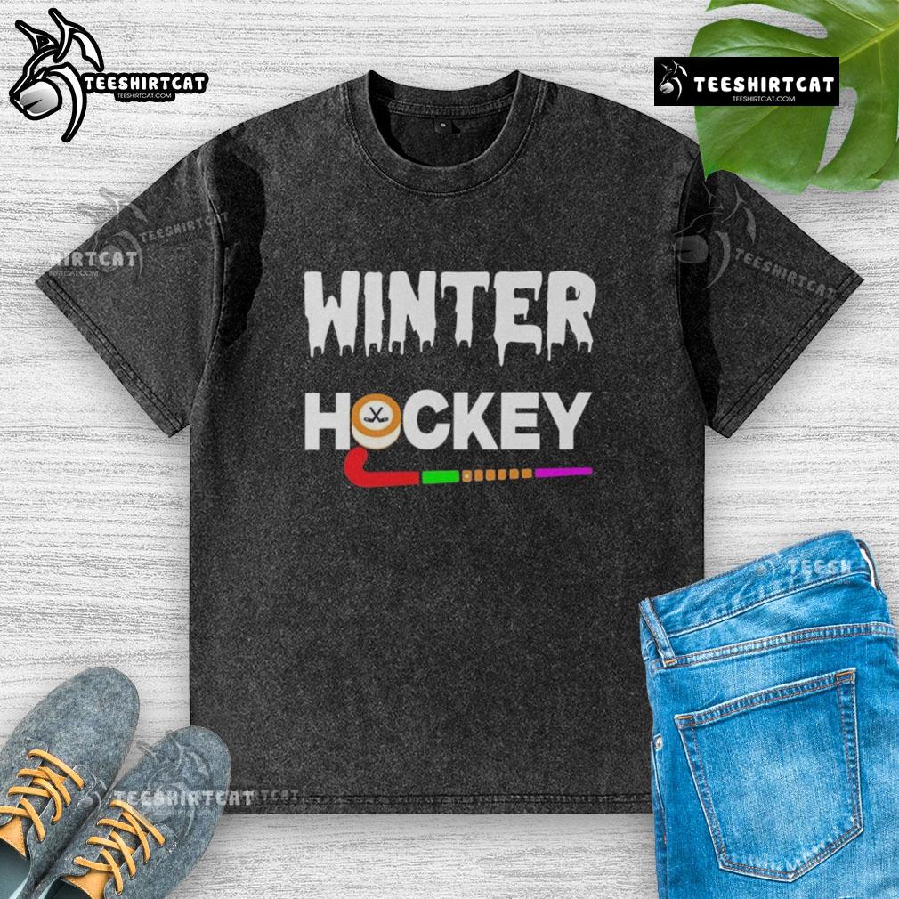 Premium Winter Hockey Logo Washed T Shirt Premium Winter Hockey Logo Washed T-Shirt featuring a stylish design for hockey enthusiasts, perfect for casual wear.