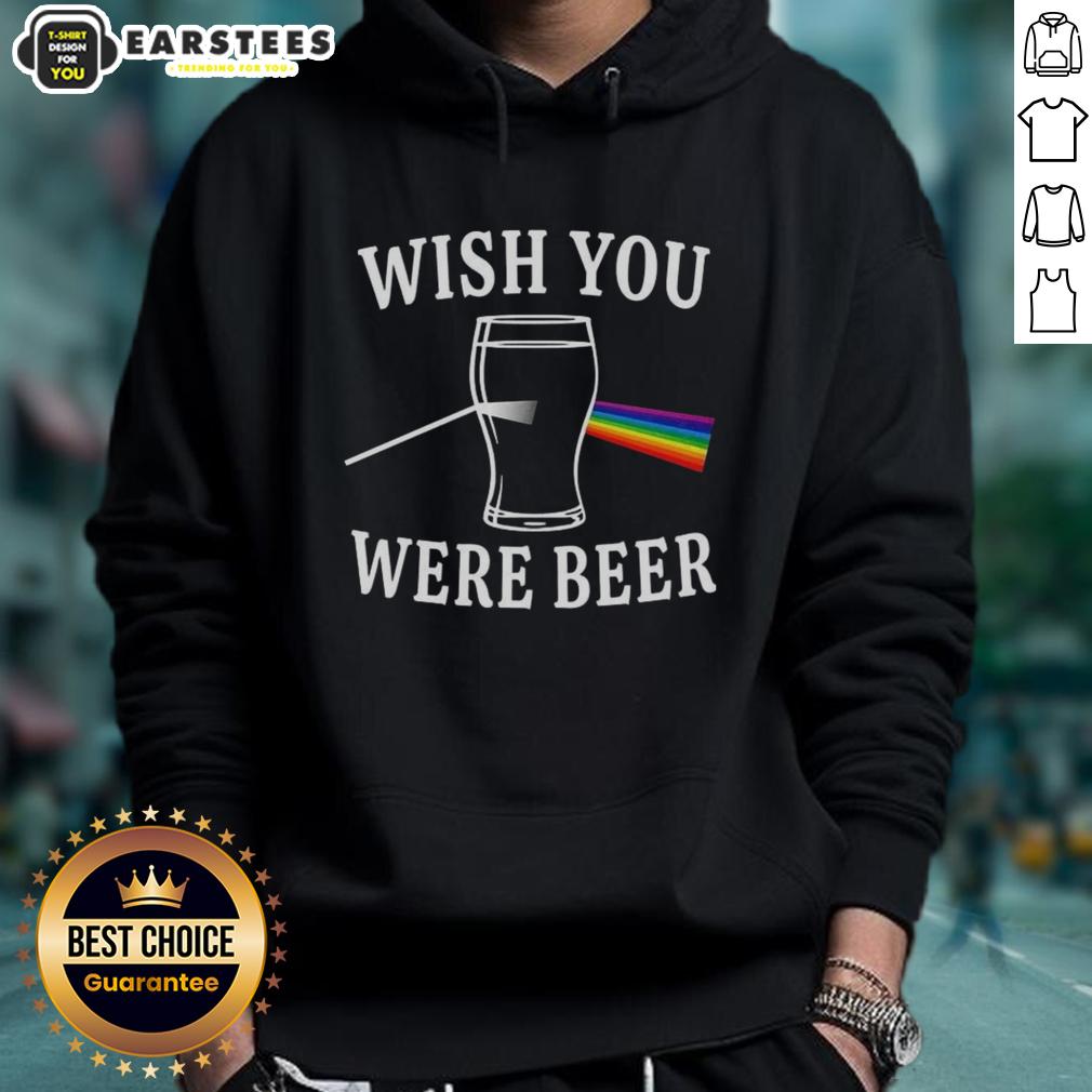 premium-wish-you-were-beer-the-dark-side-of-the-moon-light-scattering-hoodie Premium 'Wish You Were Beer' hoodie featuring The Dark Side of the Moon light scattering design, perfect for beer lovers.