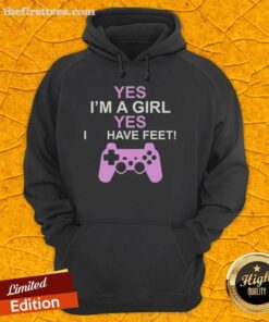 Premium 'Yes I'm a Girl Yes I Have Feet' Hoodie in stylish design, perfect for casual wear and expressing personality.