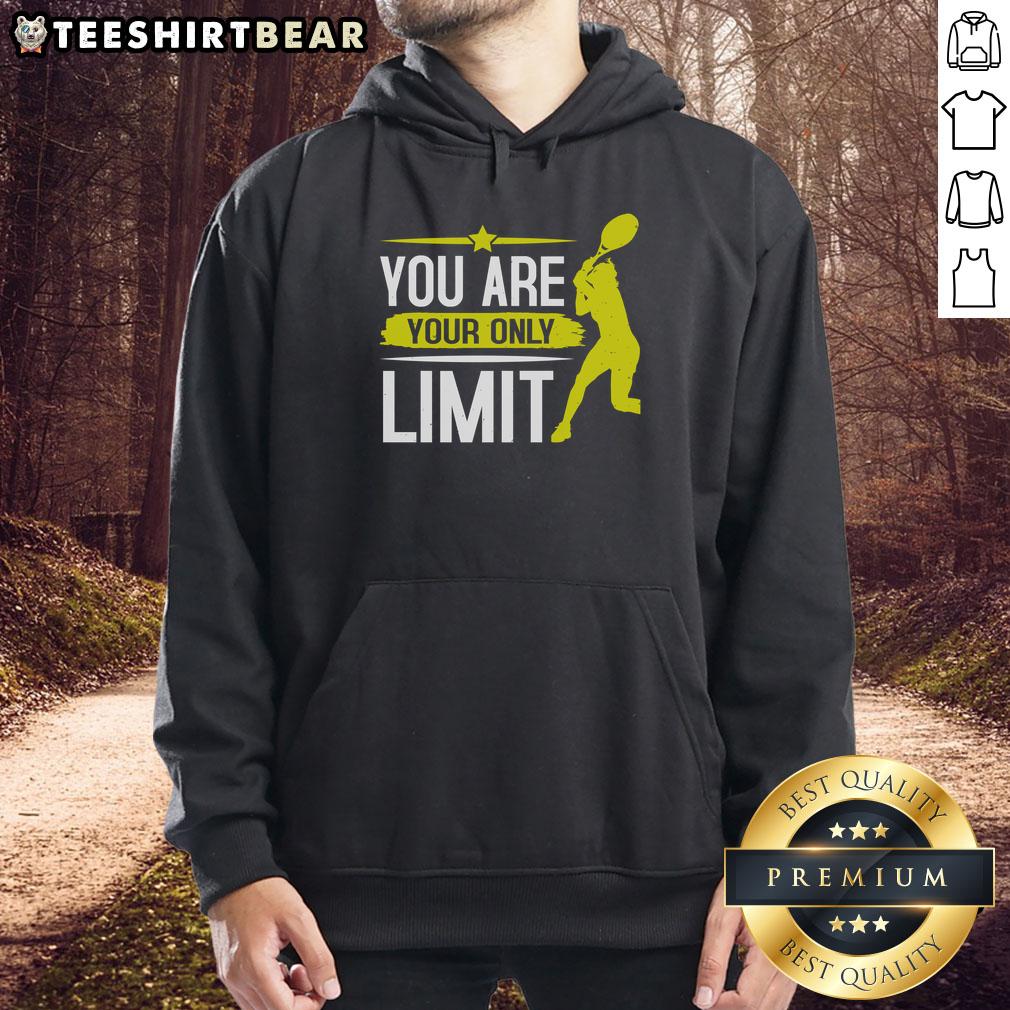 Premium You Are Your Only Limit Tennis Hoodie Alt Text: Premium 'You Are Your Only Limit' Tennis Hoodie in stylish design, perfect for tennis enthusiasts and athletes.