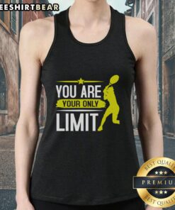 Premium You Are Your Only Limit Tennis Tank Top in vibrant colors, perfect for sports enthusiasts and tennis lovers.