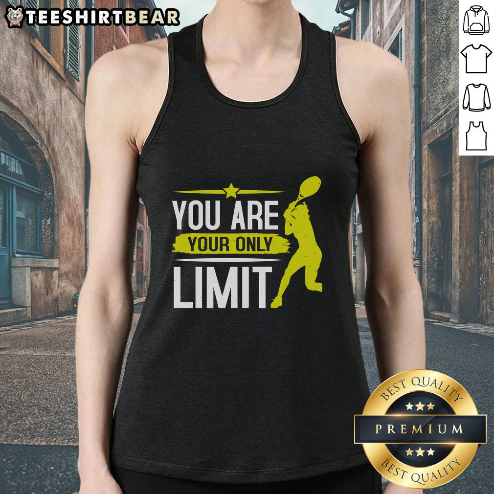 Premium You Are Your Only Limit Tennis Tank Top Premium You Are Your Only Limit Tennis Tank Top in vibrant colors, perfect for sports enthusiasts and tennis lovers.