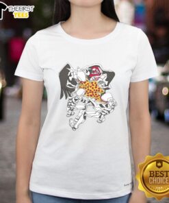 Premium 'You Cannot Have the Last Pizza Slice' Ladies Tee, featuring a fun pizza graphic and playful text design.
