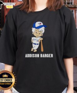 Pretty Addison Barger Toronto Blue Jays ladies tee featuring a stylish design and vibrant team colors, perfect for fans.