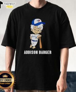 Pretty Addison Barger Toronto Blue Jays T-Shirt featuring vibrant team colors and stylish design for fans and supporters.