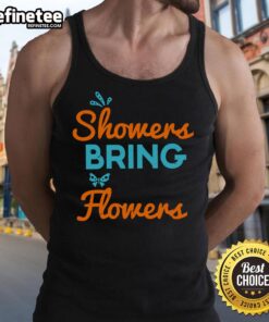 Pretty April Showers Bring May Flowers tank top featuring a vibrant floral design perfect for spring fashion.