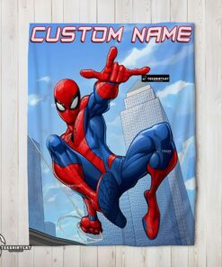 Pretty Awesome Spider Man City Swing Blanket Fleece Customized Blanket