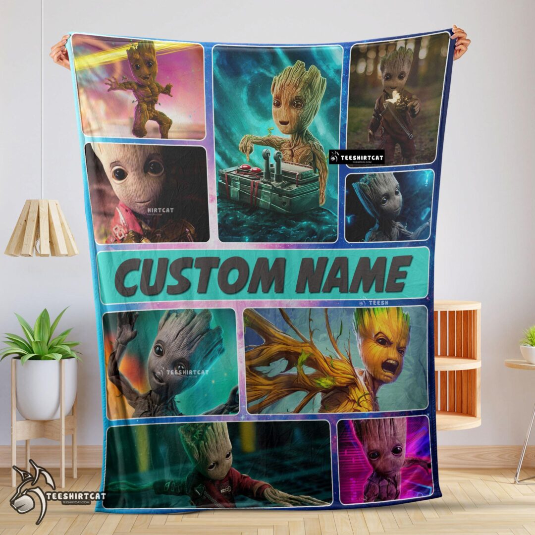 Pretty Baby Groot Guardians Of The Galaxy Blanket Fleece Customized Blanket-mk-01
