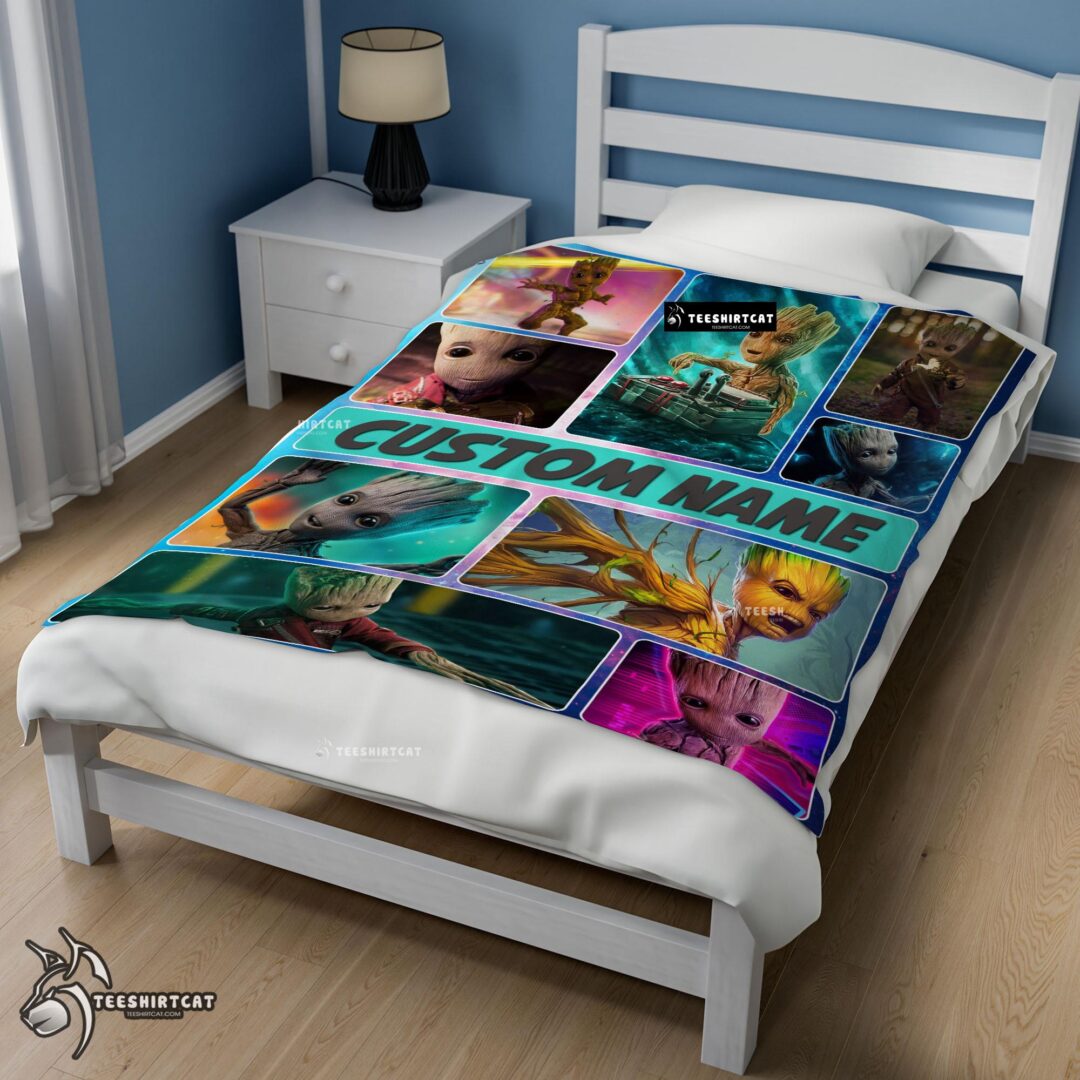 Pretty Baby Groot Guardians Of The Galaxy Blanket Fleece Customized Blanket-mk-02