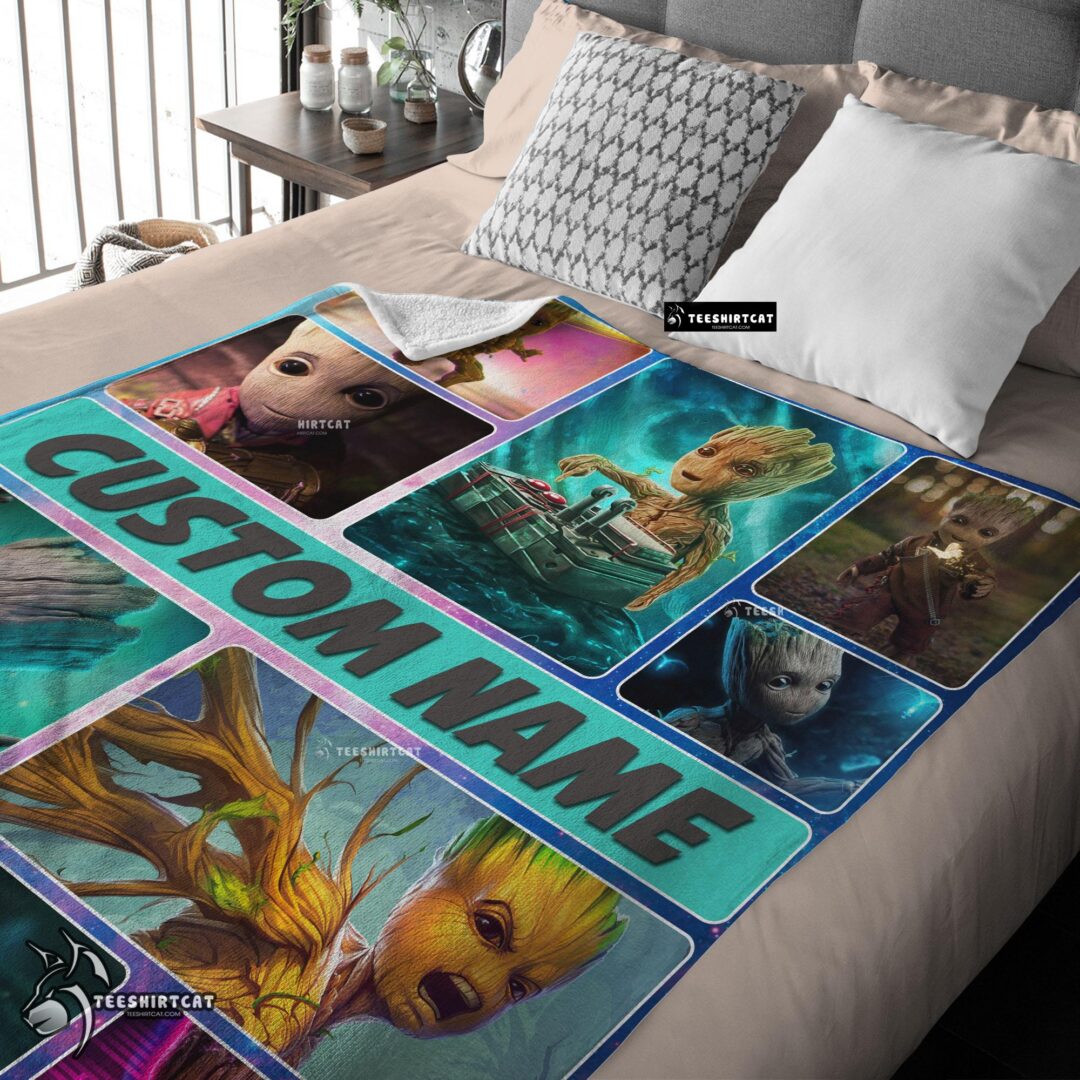 Pretty Baby Groot Guardians Of The Galaxy Blanket Fleece Customized Blanket-mk-03