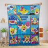 Pretty Baby Shark Family & Friends Collage Blanket Fleece Customized Blanket