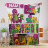 Pretty Barney & Friends Characters Collage Blanket Fleece Customized Blanket