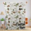 Pretty Camping Theme Velveteen Plush Blanket Fleece Customized Blanket