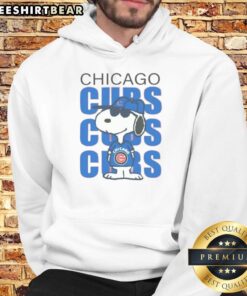 Pretty Carousell Chicago Cubs Snoopy Hoodie featuring colorful graphics of Snoopy and Cubs logo, perfect for fans.