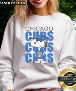 Pretty Carousell Chicago Cubs Snoopy sweatshirt design featuring vibrant colors and a playful Snoopy graphic.