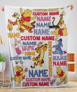 Pretty Cartoon Disney Winnie The Pooh With Friends Blanket Fleece Customized Blanket