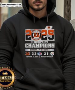 2025 Icy Hot Bowl Champions hoodie featuring Cincinnati Bengals vs Pittsburgh Steelers design, perfect for sports fans.