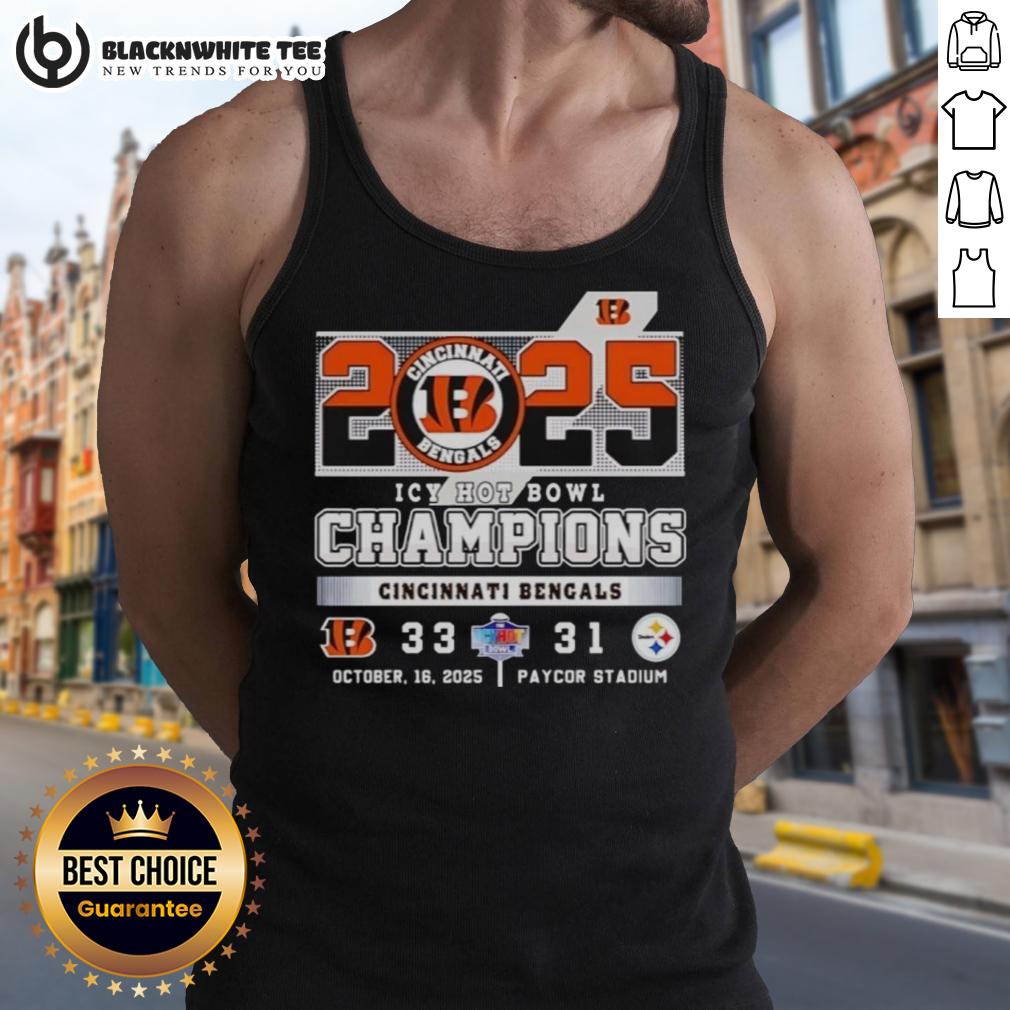 Pretty Cincinnati Bengals Vs Pittsburgh Steelers Icy Hot Bowl Champions 2025 Tank Top Pretty Cincinnati Bengals vs Pittsburgh Steelers Icy Hot Bowl Champions 2025 tank top featuring vibrant team colors.