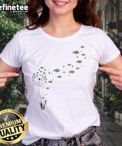 Pretty dandelion flower design featuring North Dakota State Bison football logo on a ladies tee shirt.