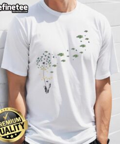 Pretty dandelion flower design on North Dakota State Bison football logo t-shirt, perfect for fans and nature lovers.