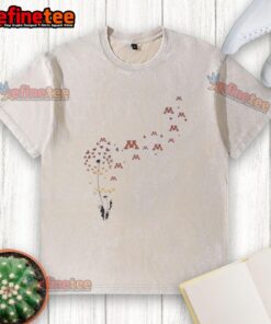 Pretty dandelion flower design on a University of Minnesota football logo washed t-shirt, perfect for fans and casual wear.