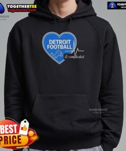Alt Text: Pretty Detroit Lions Football Heartbeat hoodie design featuring a stylish graphic, perfect for fans and casual wear.