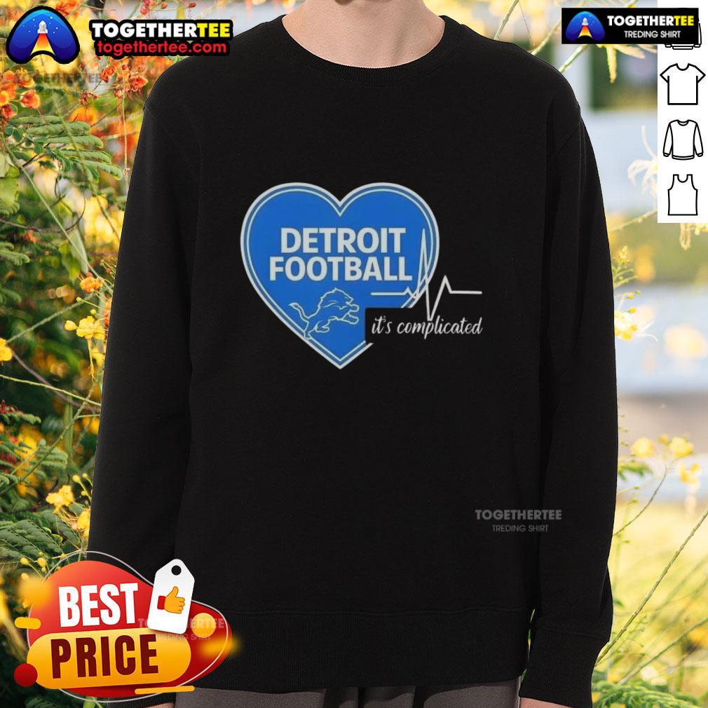 Pretty Detroit Lions Football Heartbeat It'S Complicated Sweatshirt Pretty Detroit Lions Football Heartbeat sweatshirt featuring a stylish design perfect for fans and game day attire.
