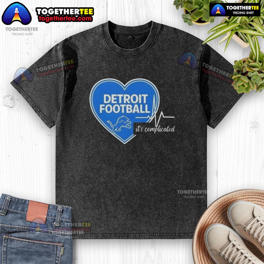 Pretty Detroit Lions Football Heartbeat It'S Complicated Washed T Shirt Pretty Detroit Lions Football Heartbeat It's Complicated washed t-shirt featuring a stylish graphic design.