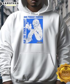 Cozy anime hoodie featuring 'Pretty Flip the Stock Market and Persist Forever' design, perfect for fans and investors.