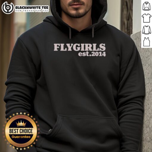 Pretty Flygirls Est. 2014 hoodie featuring a stylish Flygirls stamp design, perfect for trendy streetwear enthusiasts.